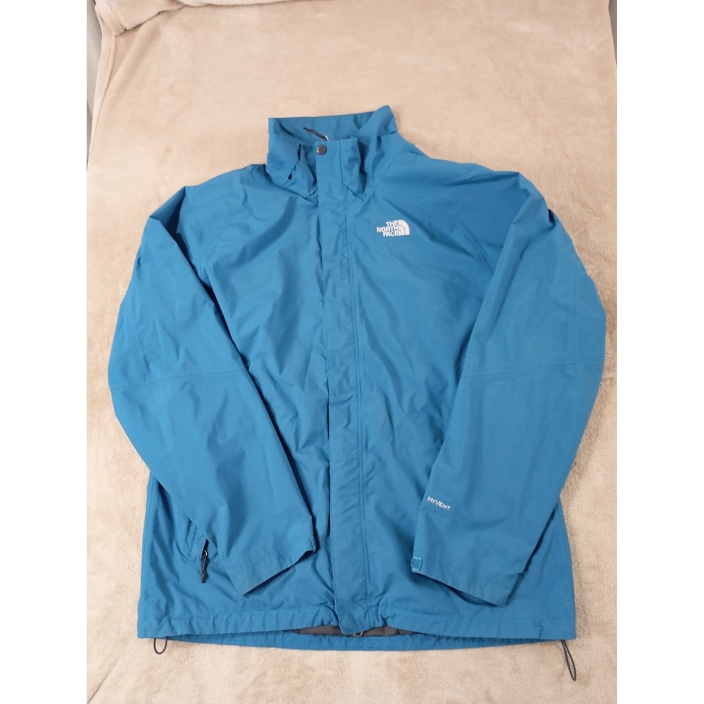 The North Face Hyvent Jacket Men size large Blue softshell Long sleeve